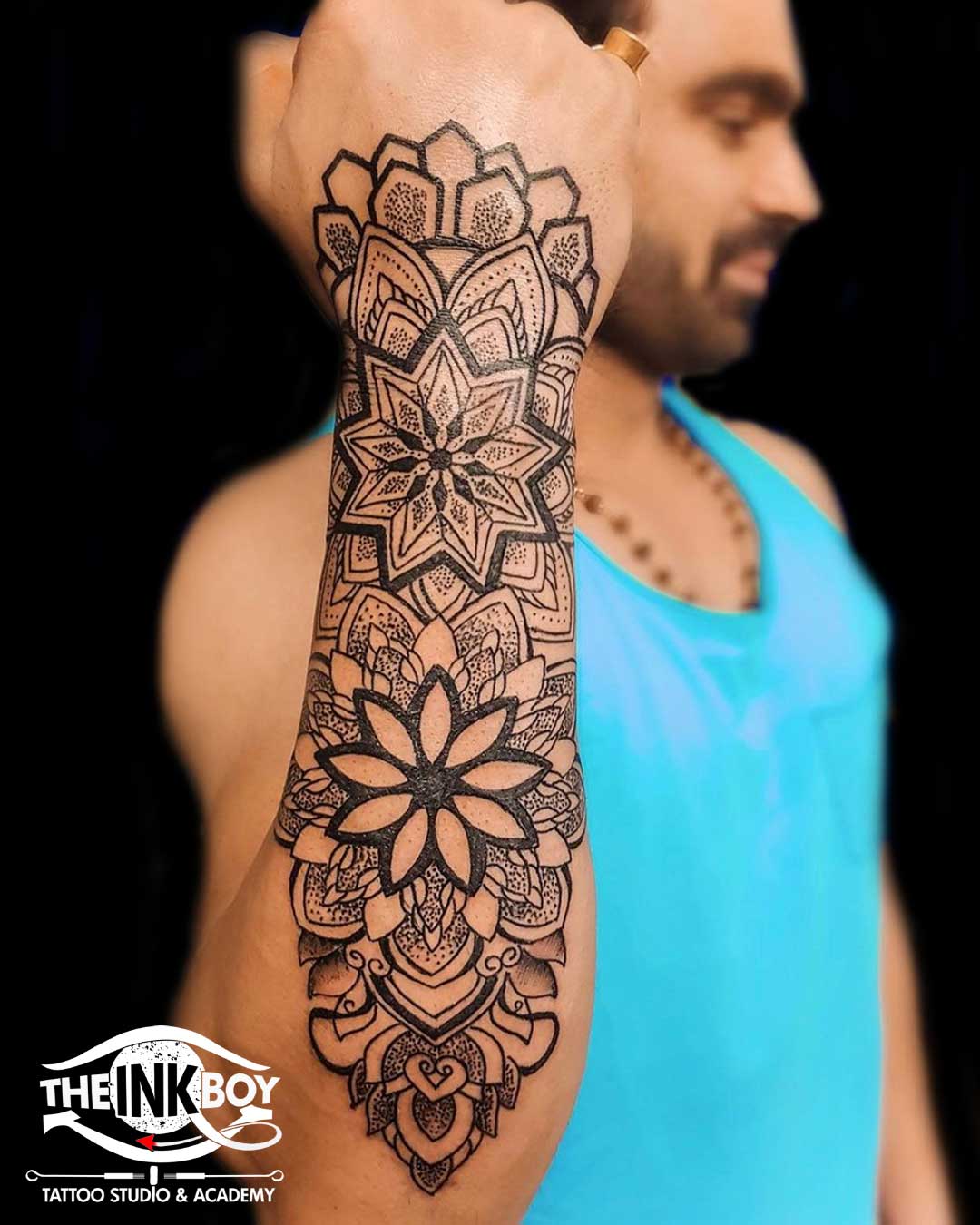 dotwork #blackwork #geometric #ornamental #mandala #geometrictattoo  #handtattoo | Hand tattoos, Forearm band tattoos, Hand tattoos for guys